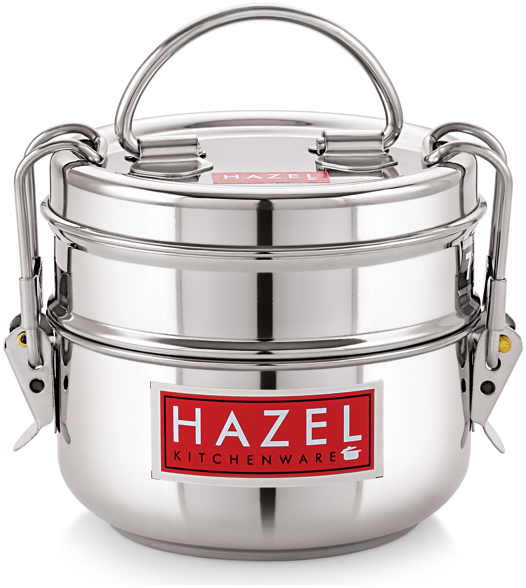 

Hazel Silver 2 Containers Lunch box ( Set of 1 900 ml )