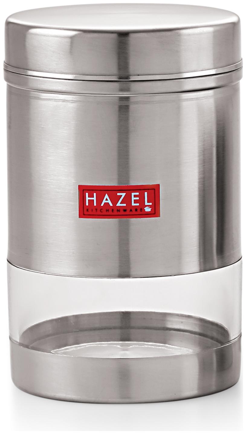 

Hazel Stainless Steel Transparent See Through Container Silver 1 pc 600 ml
