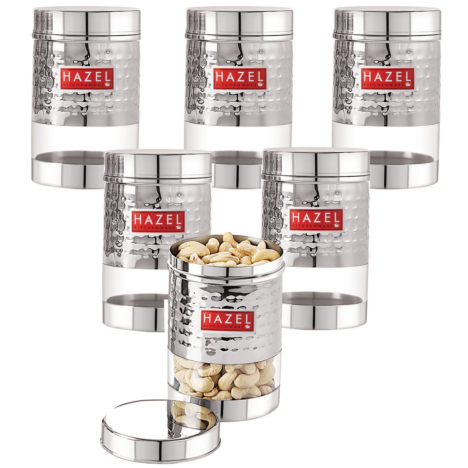 

Hazel 600 ml Silver Stainless steel Container Set - Set of 6