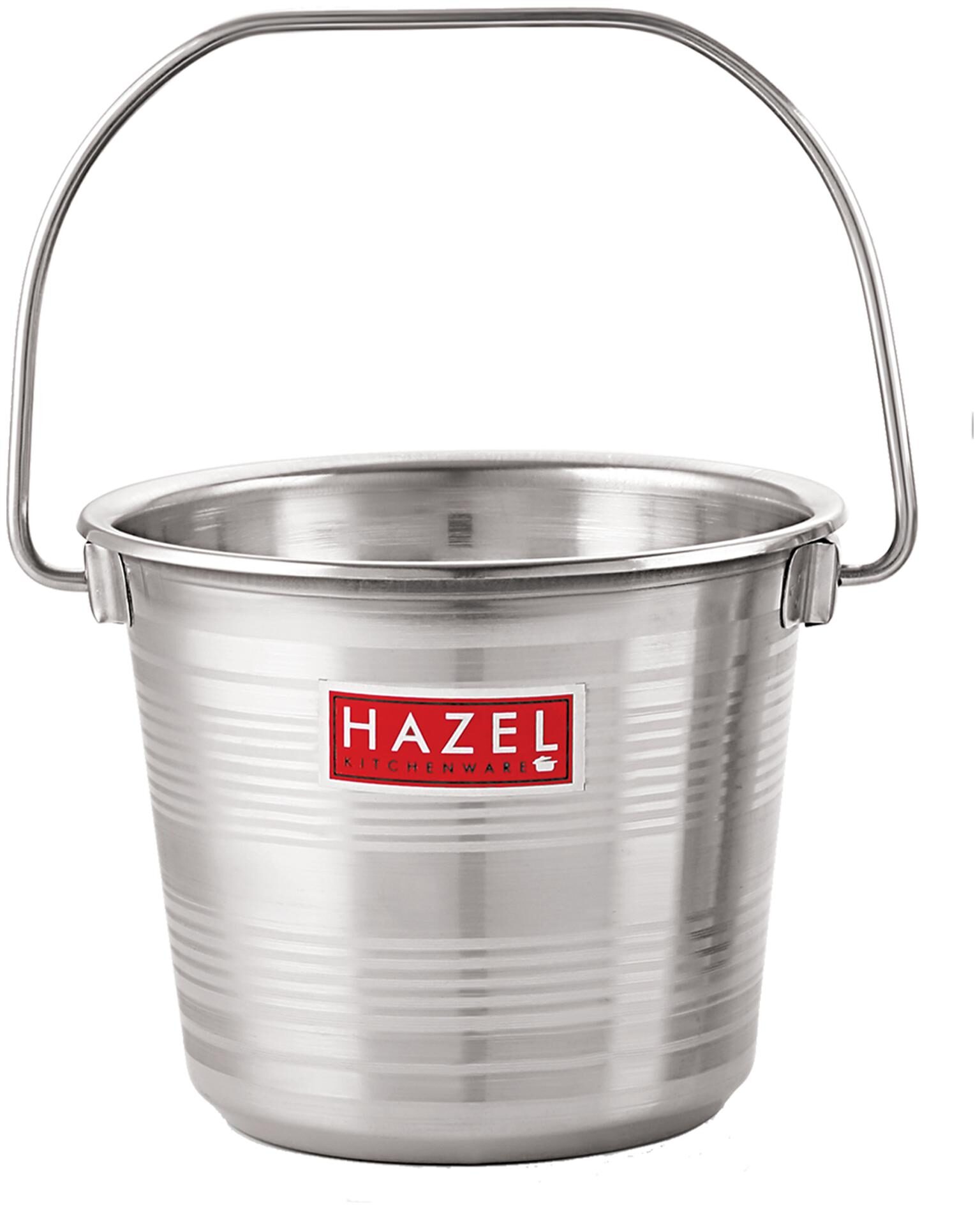 

HAZEL Stainless Steel RT Non Joint Leak Proof Water Storage Bucket 2 9 Ltr Silver