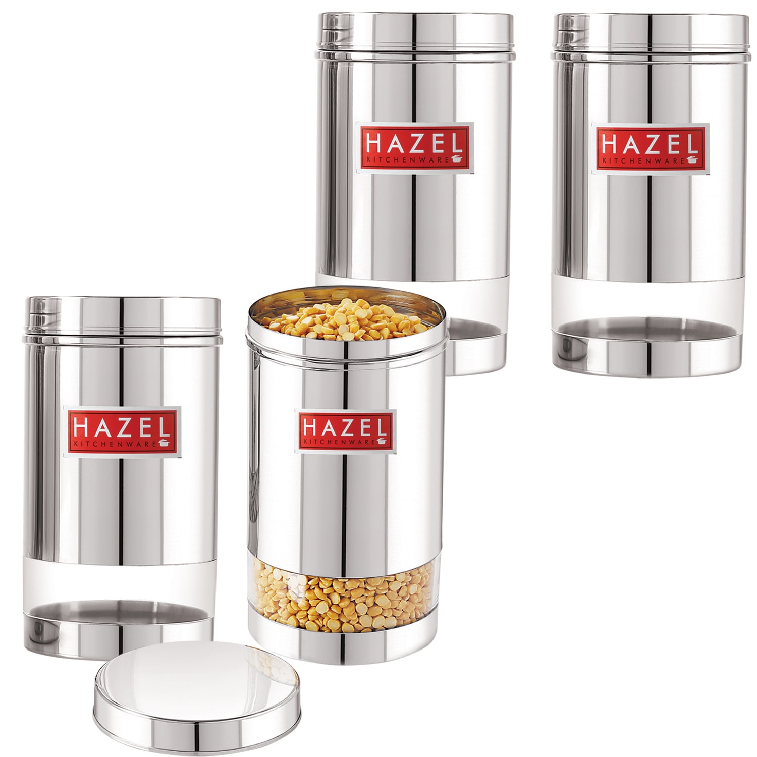 

Hazel 1200 ml Silver Stainless steel Container Set - Set of 4