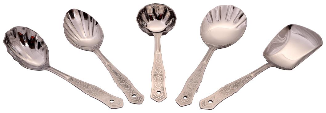 

Hazel Stainless Steel Serving Spoon Umbrella Silver Set Of 5