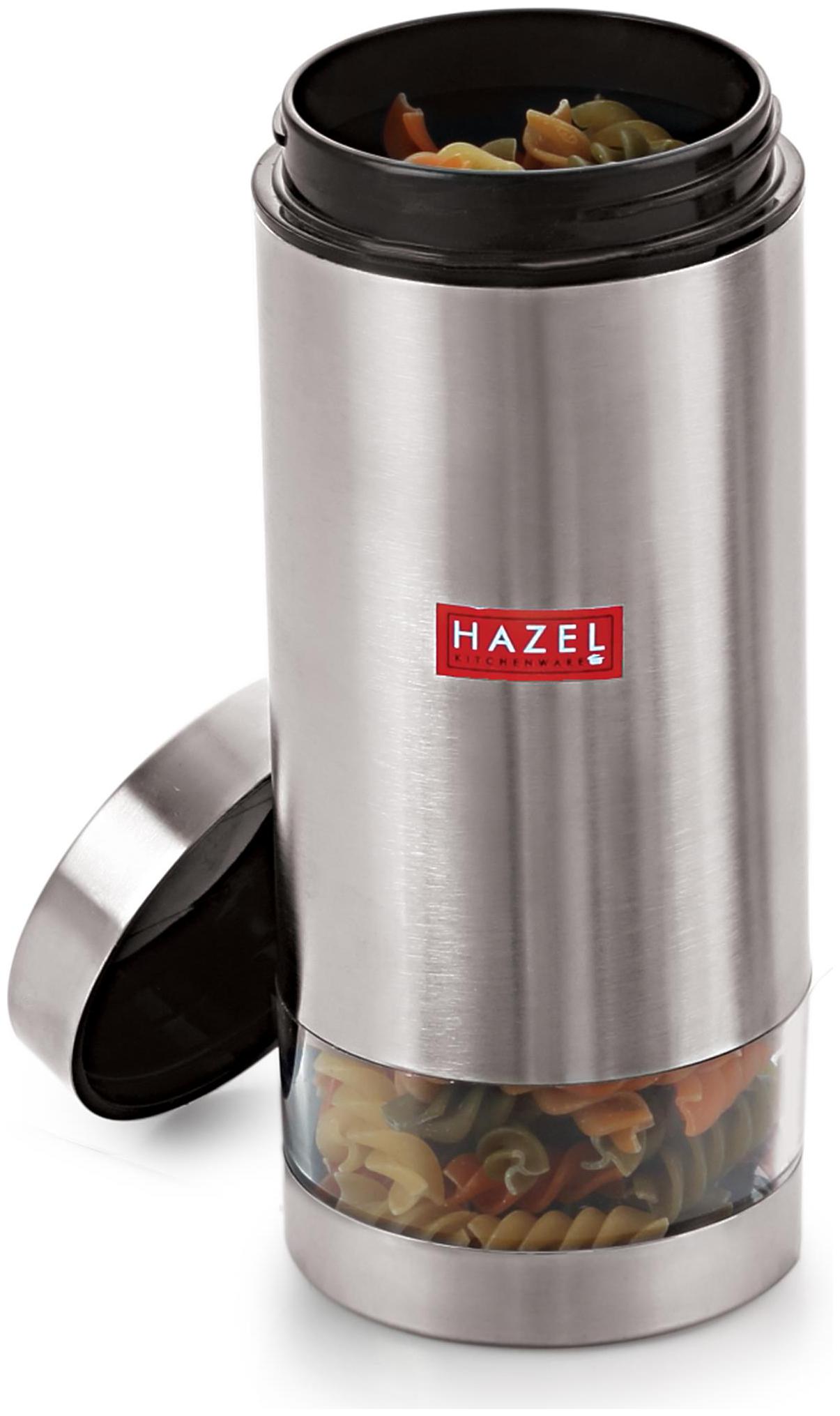 

Hazel Stainless Steel Transparent See Through Container Silver 1 pc 950 ml