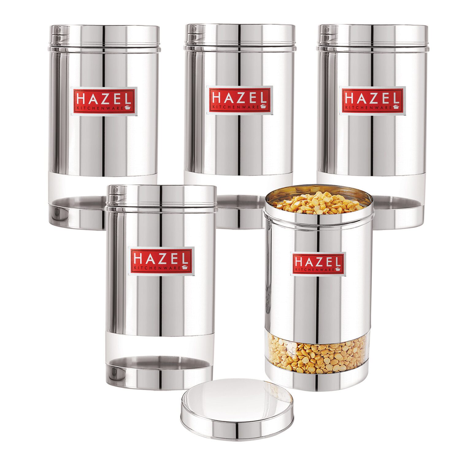 

Hazel 1200 ml Silver Stainless steel Container Set - Set of 5