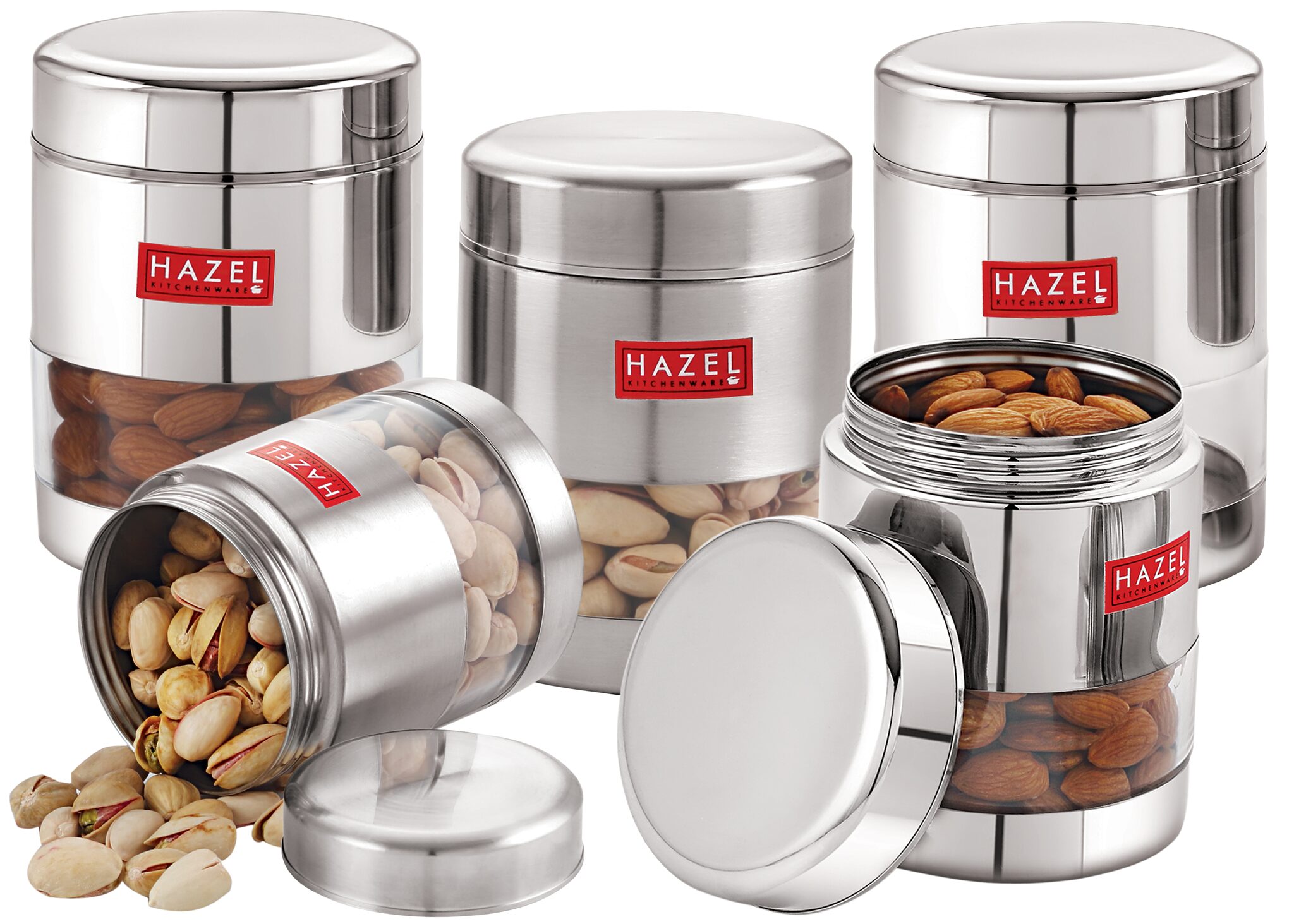 

Hazel 450 ml Silver Stainless steel Container Set - Set of 5