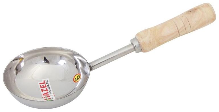 

Hazel Steel Tadka Pan with Short Wooden Handle 32 cm 250 ml