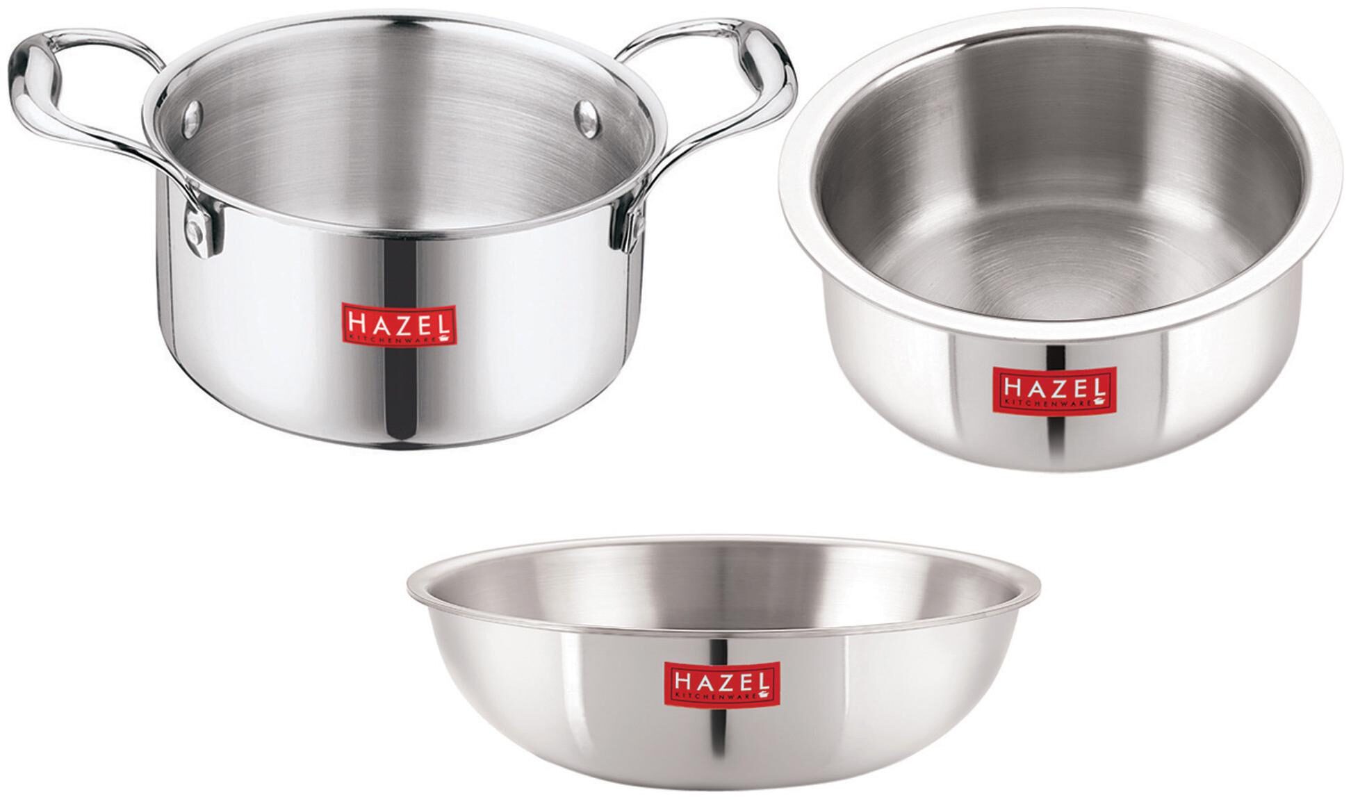

HAZEL Triply Stainless Steel Induction Bottom Tope and Tope With Handle 4 6 L Tasra 2 L