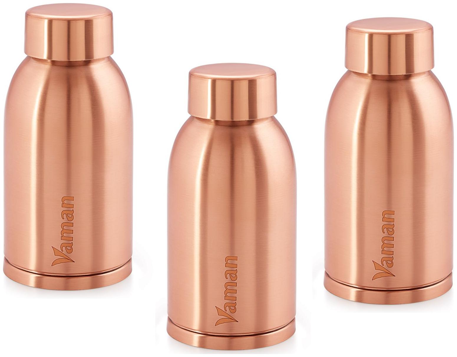 

Hazel Copper Copper Water Bottle ( 400 ml Set of 3 )