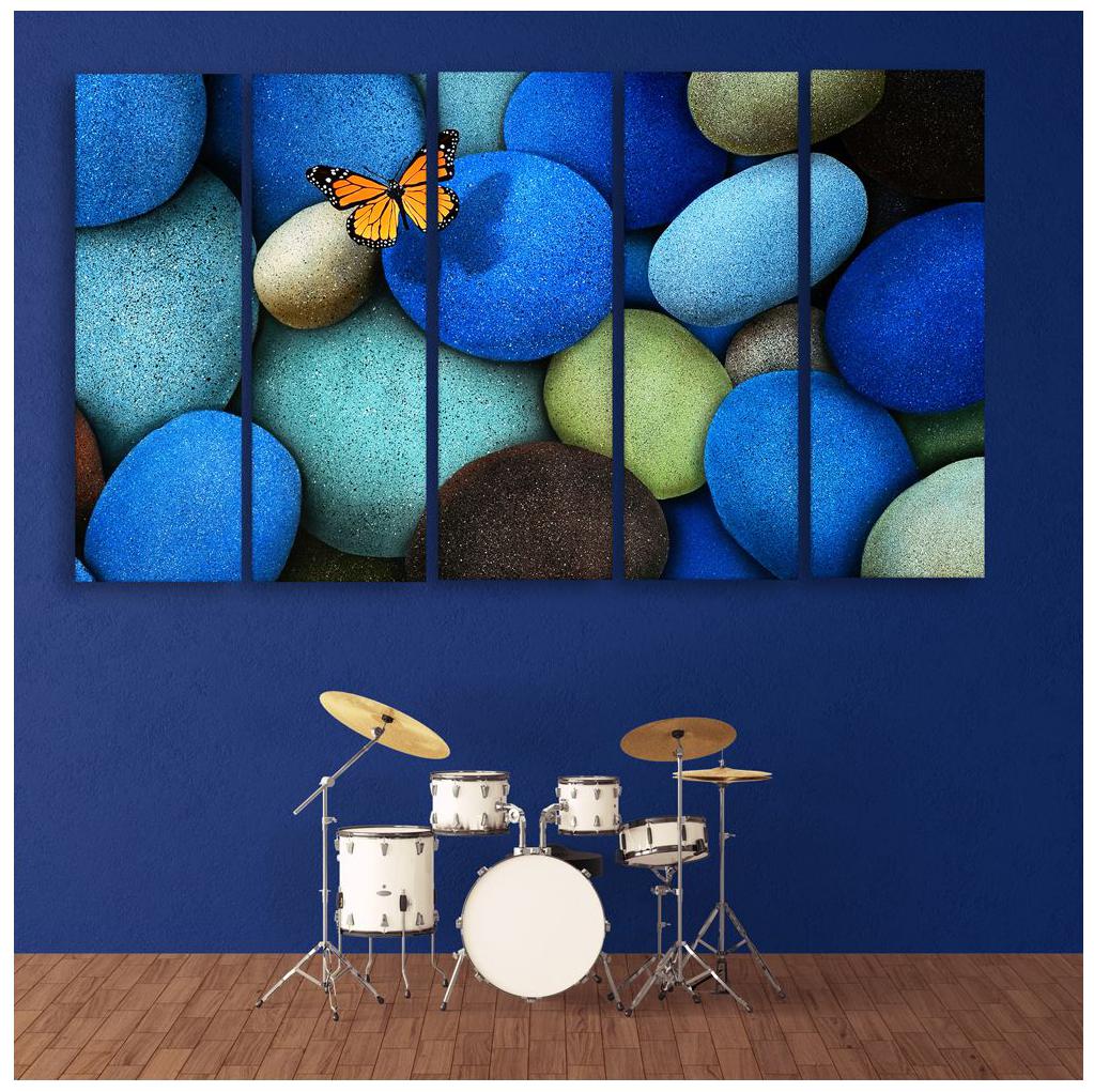 

Hazzelnut Multiple Frames Concept Beautiful View Pebbels Digital Wall Painting (148cm x 76cm)