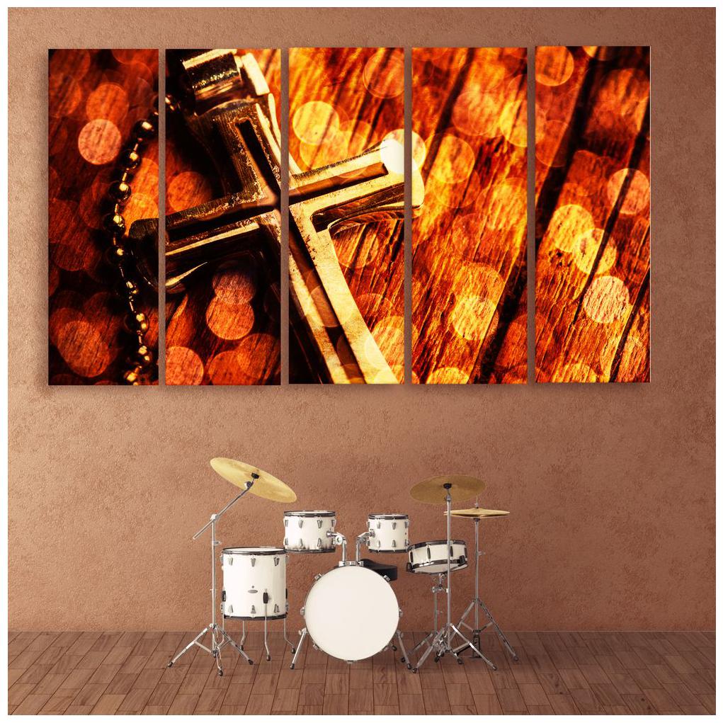 

Hazzelnut Multiple Frames Concept Jesus Cross Digital Wall Painting (148cm x 76cm)