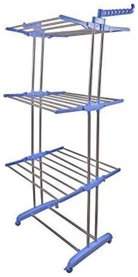 Hazzlewood Stainless Steel Three Layer Floor Cloth Dryer Stand Load Capacity up to 30 kg