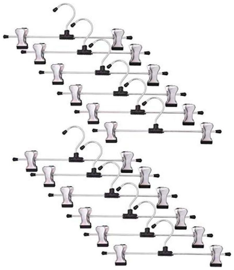

Hazzlewood Stainless Steel Plastic Pack of 12 Cloth Hangers (Black Silver)
