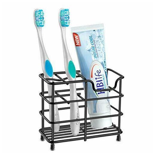 

HBlife Toothbrush Holder Small Stainless Steel Toothpaste Holder Small Black