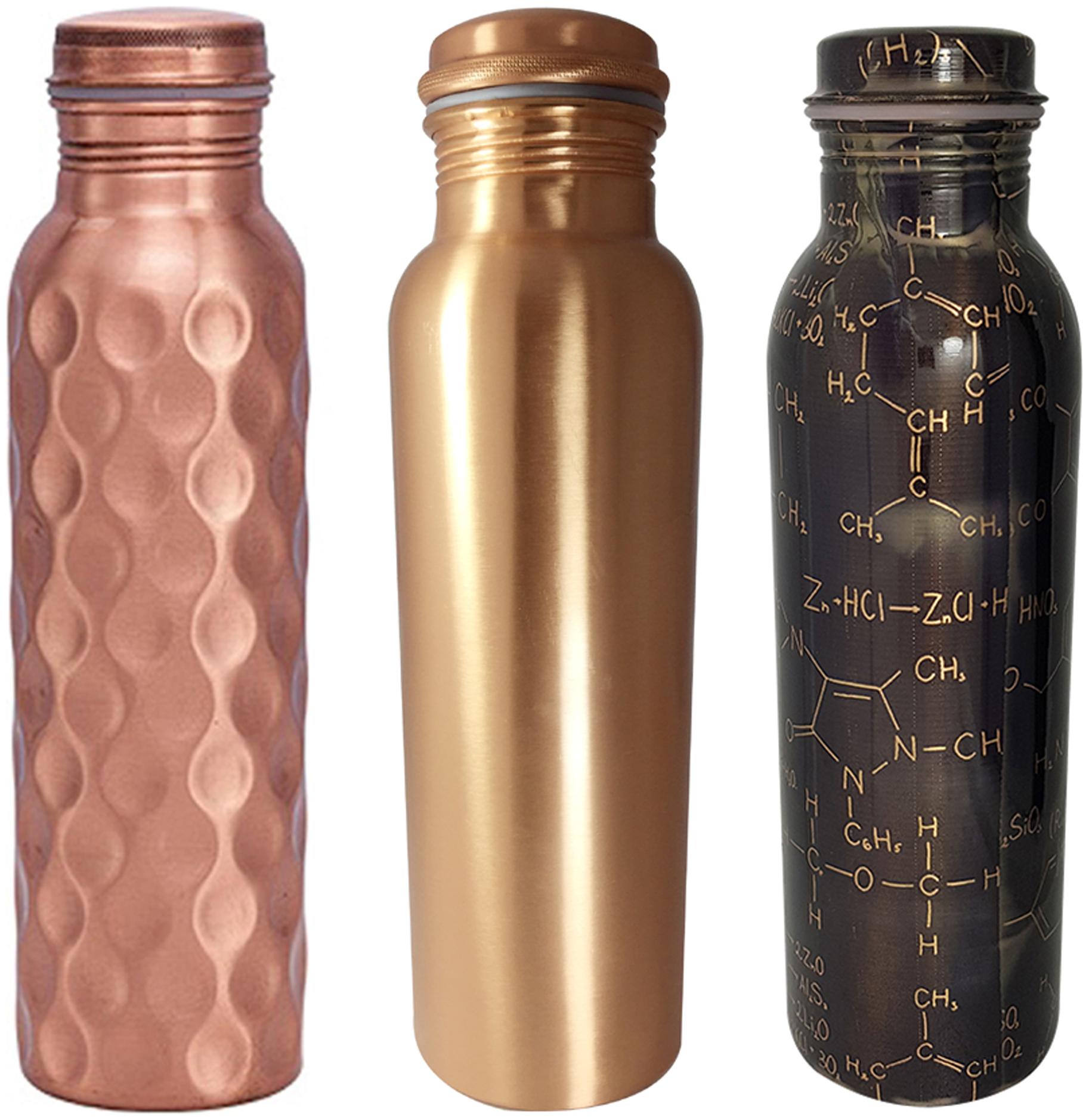 

HEALTH MECHANIC Copper Multi Water Bottle ( 1000 ml Set of 3 )