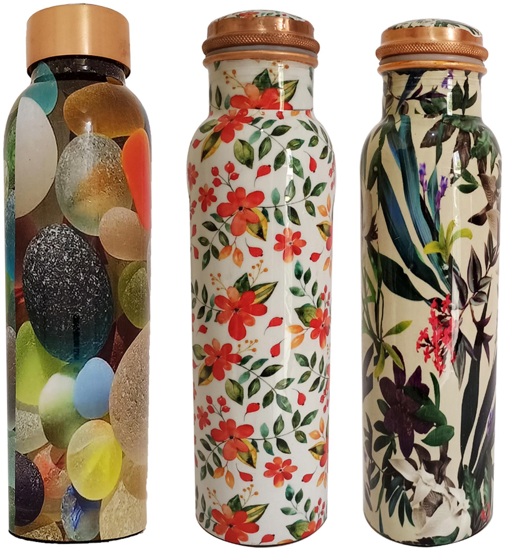 

HEALTH MECHANIC Copper Multi Water Bottle ( 1000 ml Set of 3 )