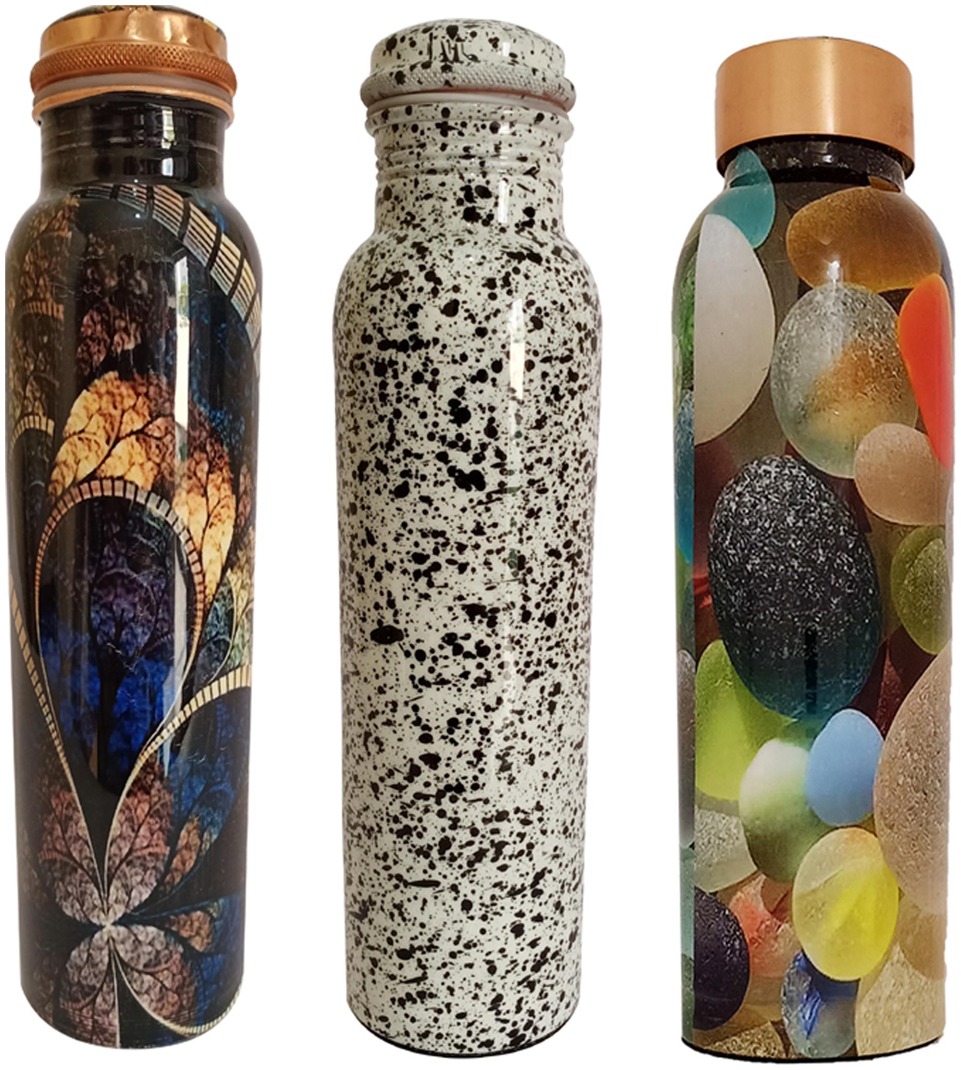 

HEALTH MECHANIC Copper Multi Water Bottle ( 1000 ml Set of 3 )