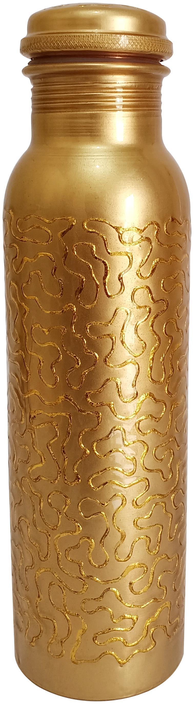 

HEALTH MECHANIC Copper Golden Water Bottle ( 750 ml Set of 1 )