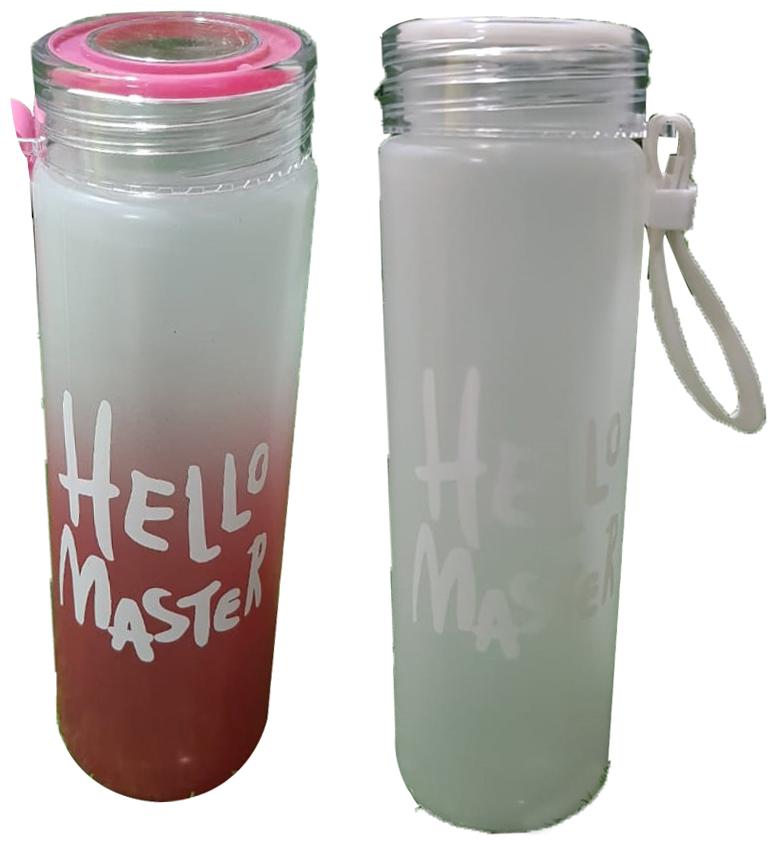 

HEALTH MECHANIC Glass Red White Water Bottle ( 350 ml Set of 2 )