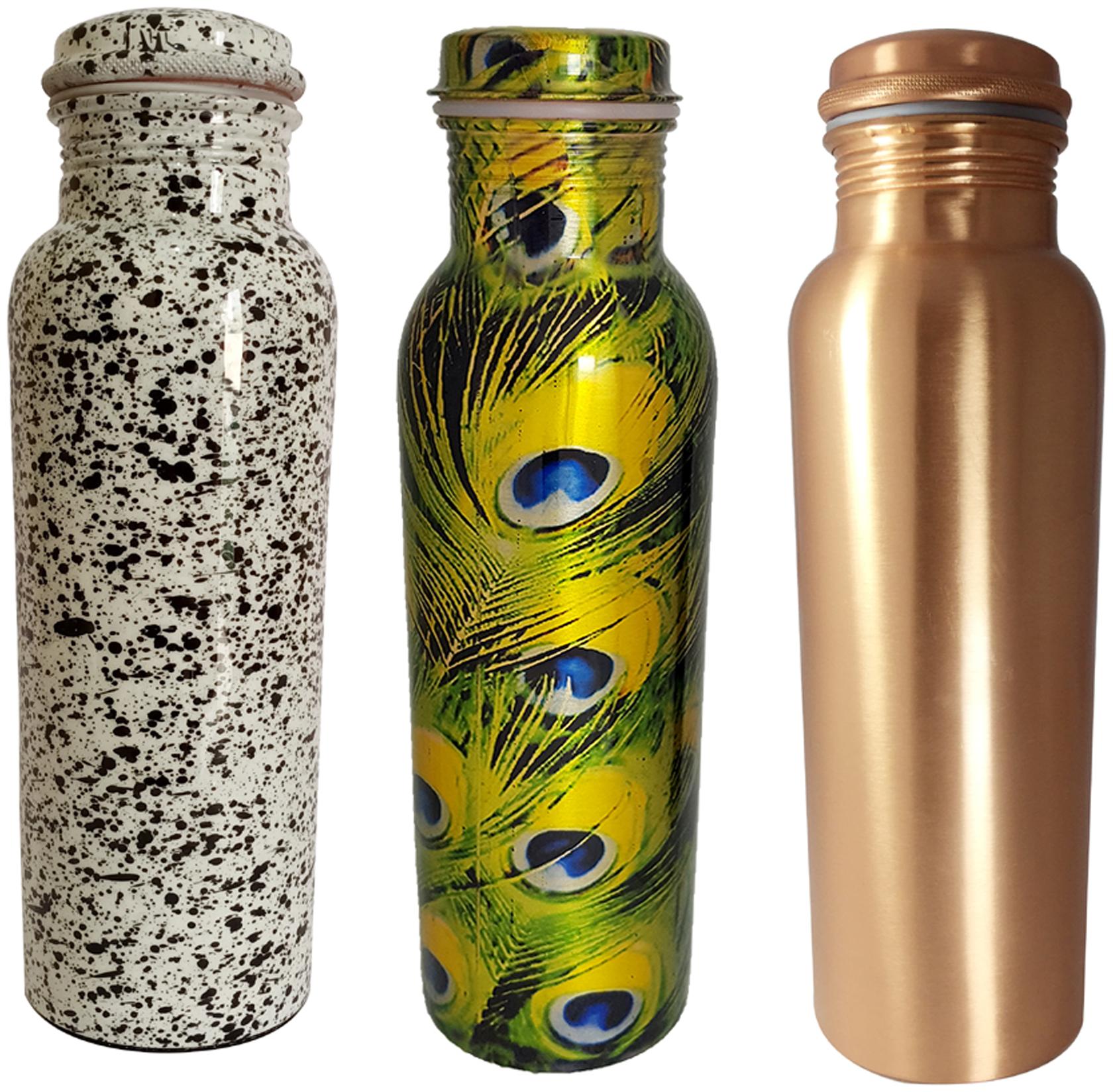 

HEALTH MECHANIC Copper Multi Water Bottle ( 1000 ml Set of 3 )