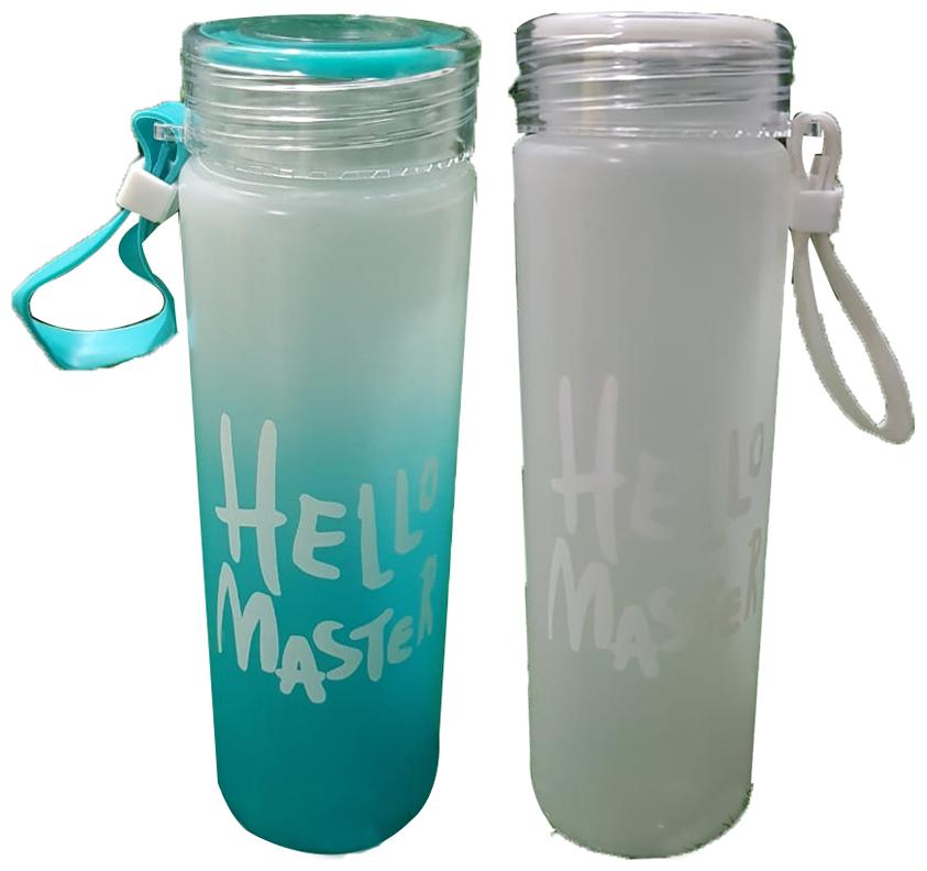 

HEALTH MECHANIC Glass Blue White Water Bottle ( 350 ml Set of 2 )