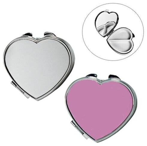 

Heart Shape Metal Pill Box With Mirror