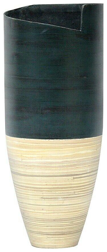 

Heather Ann Creations Brown Bamboo Handspun Vase Brown Blue Large (Over 15 )
