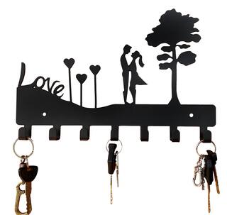 Buy Heavenlykraft Love Couple Steel Key Holder Black With 7