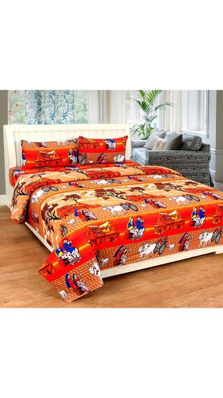 Heavy Cotton Double Bedsheet With 2 Pillow Cover Online At Low Heavy Cotton Double Bedsheet With 2 Pillow Cover