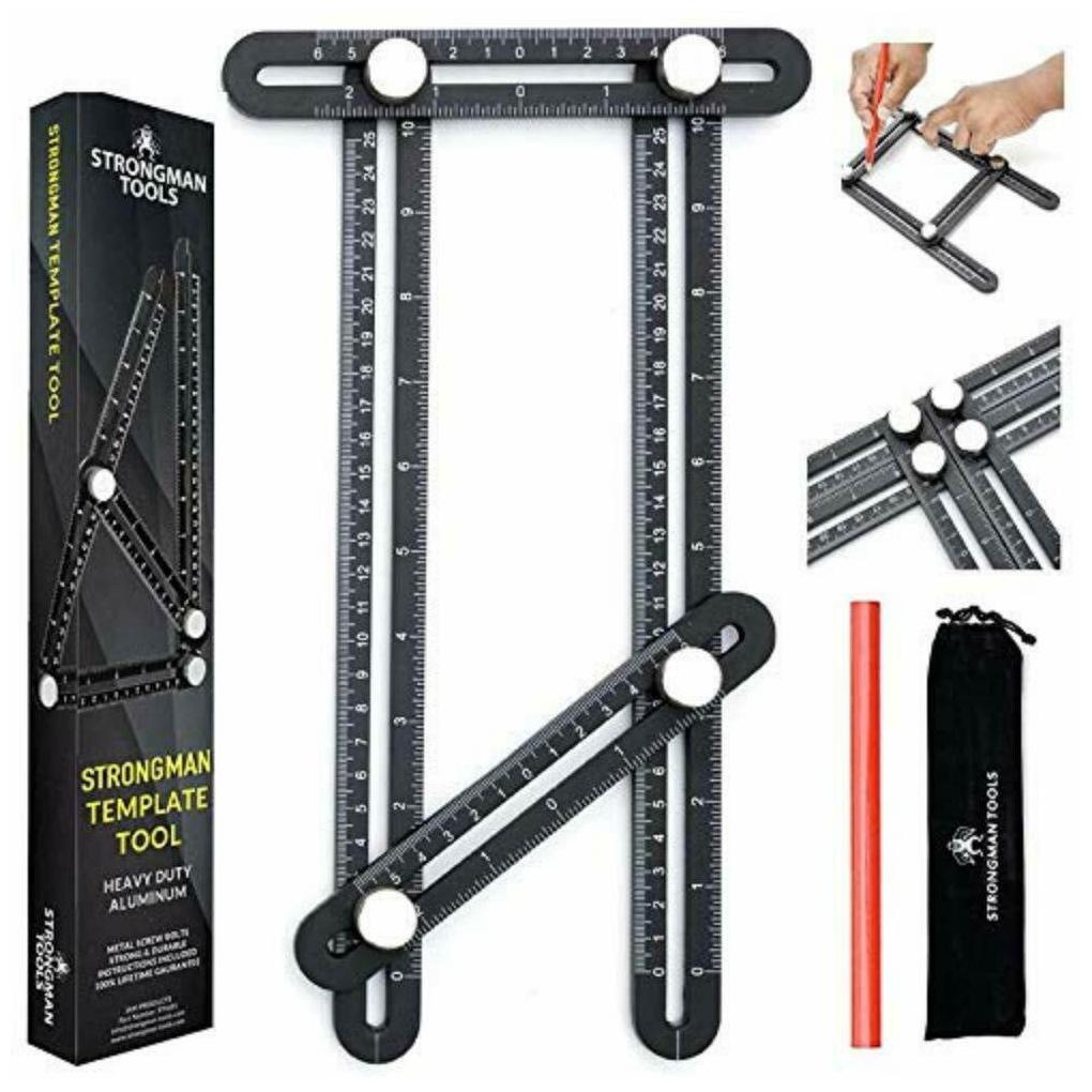 

Heavy Duty Aluminum Alloy Angle Template Tool Multi Function Measuring Ruler