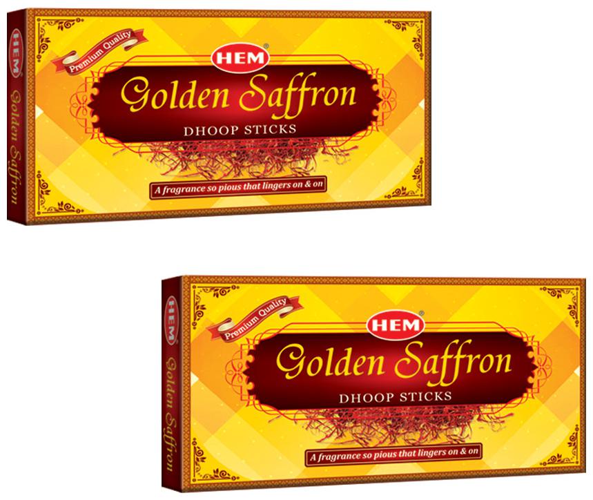 

HEM Golden Saffron Dhoop Sticks (Pack of 2 Fragrance) (30 Sticks)
