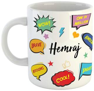 Hemraj Name Printed Ceramic Coffee Mug. Best Gift For Birthday by AshvahTM