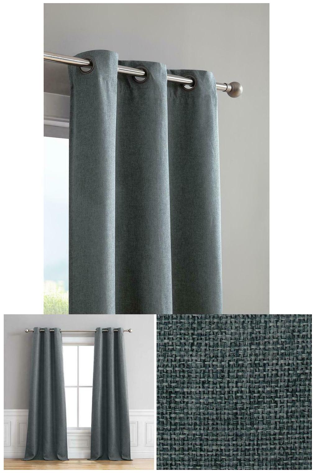

Henley Faux Linen Room Darkening 76 In X 96 In Grommet Curtain Panel Pair