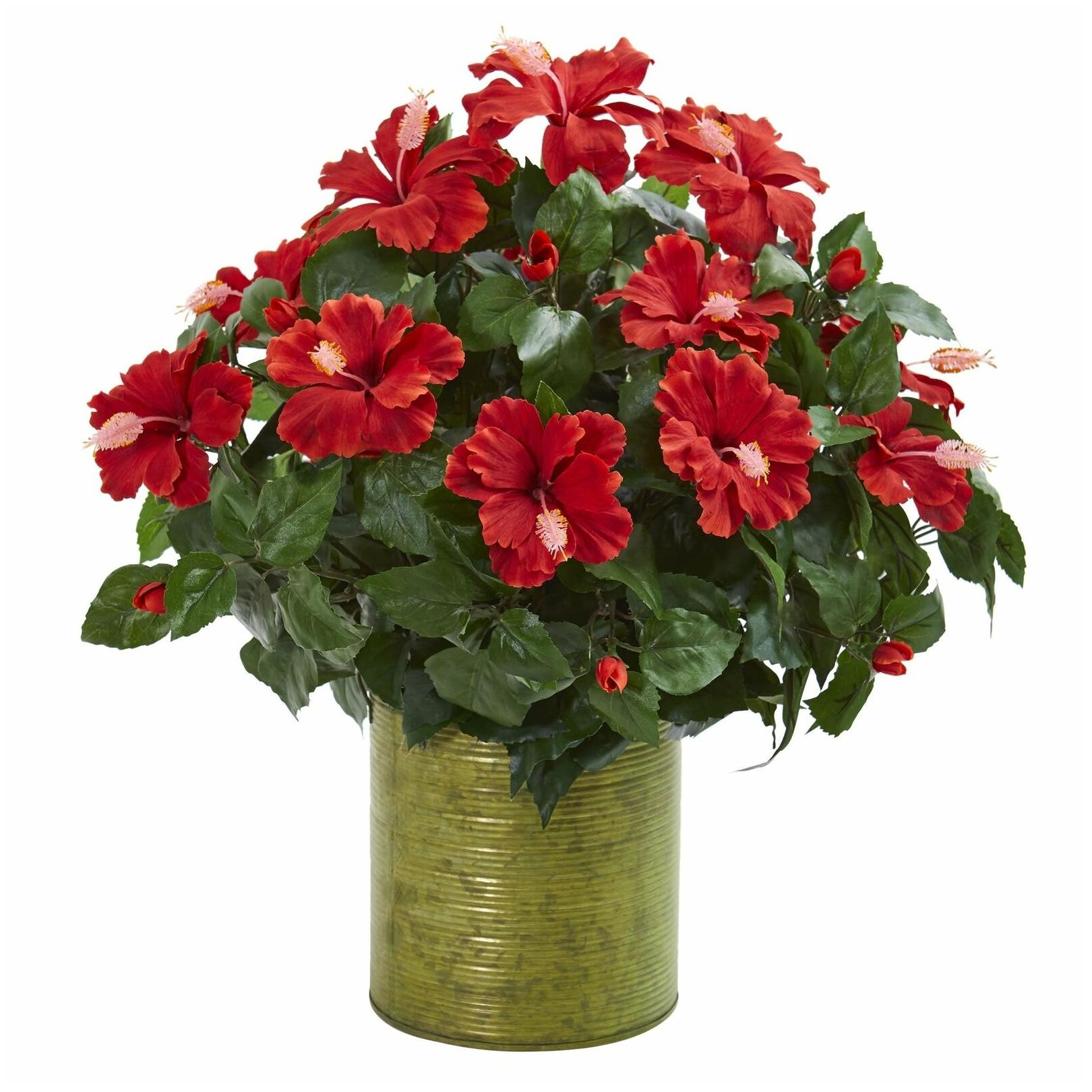

Hibiscus Artificial Plant in Metal Planter
