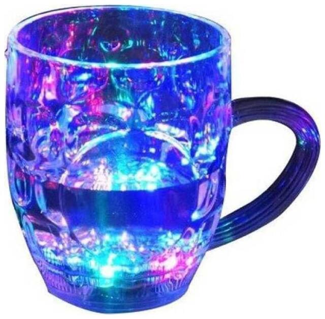 High Class RAINBOW COLOR CUP LED Flashing 7 Colour Changing Liquid Activated Mug FOR Party Decoration lamps lights(Pack Of 3).