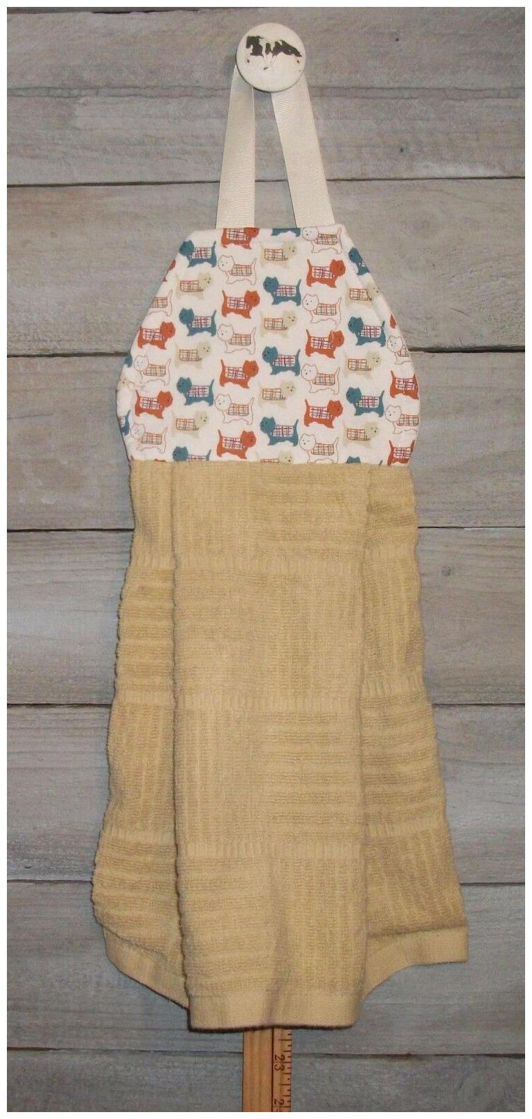 

Highland Terriers Westies Plaid Coats Hanging Kitchen Cabinet Hand Dishtowel