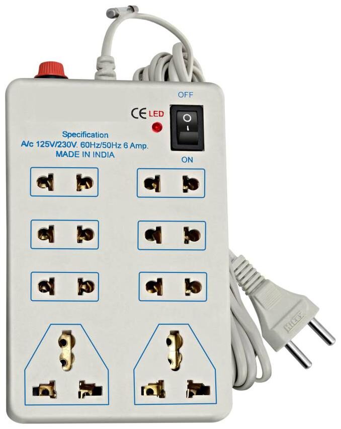 

Protos Multi Pin Assorted Extension Board ( 2 m 8 Socket 1 Switches)