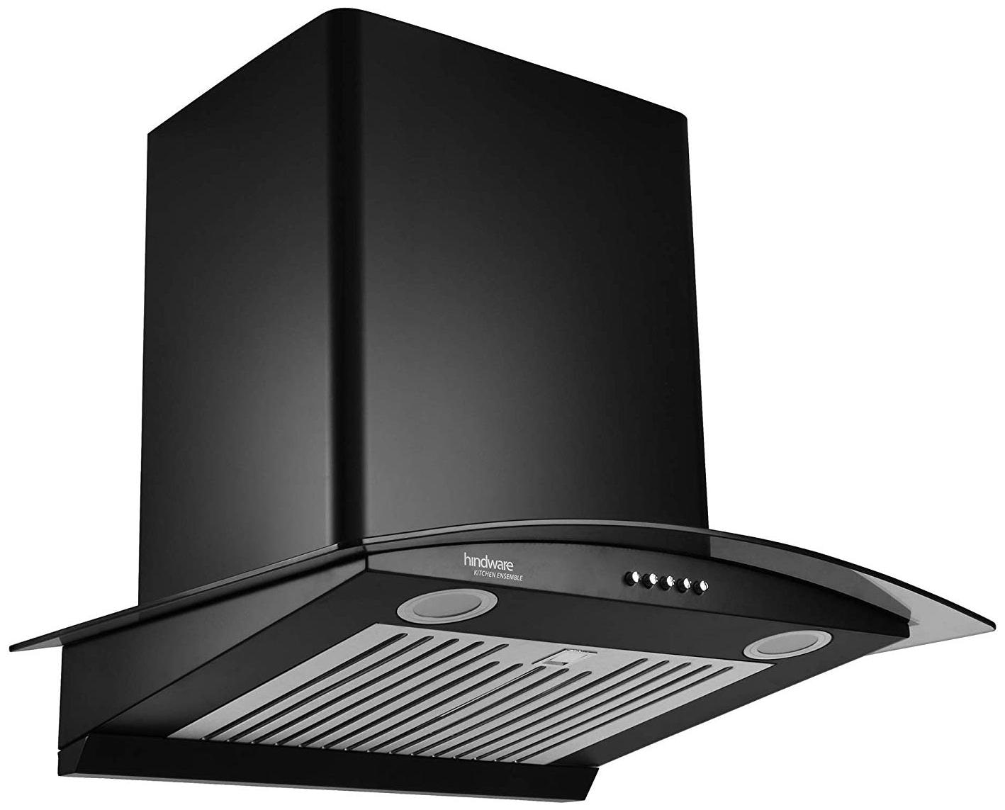 

Hindware Wall Mounted Auto Clean 60 cm 1100 m3 h Black Chimney