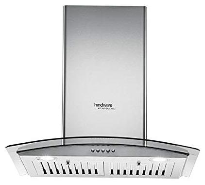 

Hindware Wall Mounted 60 cm 1100 m3 h Grey Chimney ( Lara 60 )