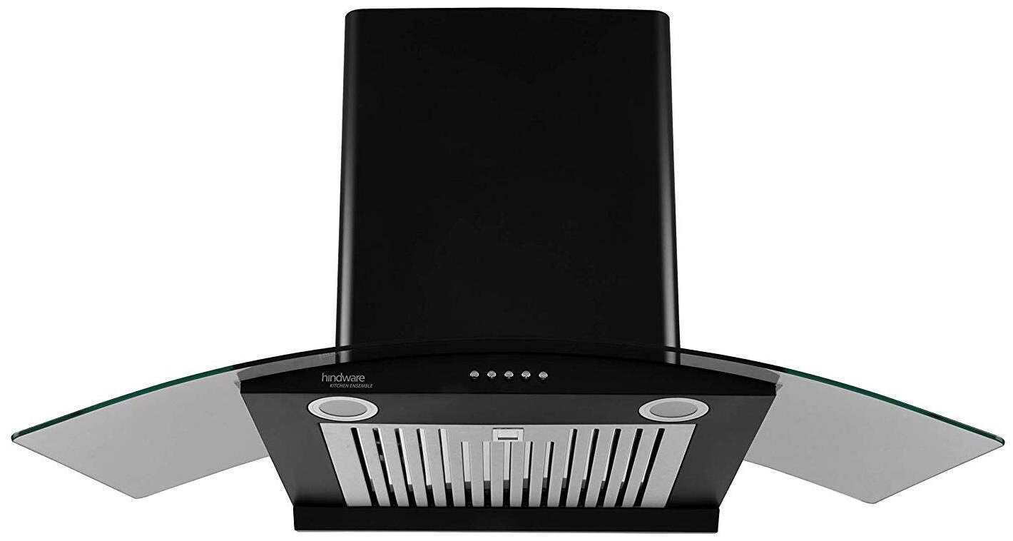 

Hindware Wall Mounted Auto Clean 90 cm 1100 m3 h Black Chimney