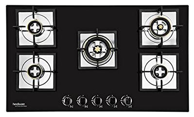 

Hindware Diva Plus 5B 87 Cms 5 Burner Automatic Hobs Black Gas Stove