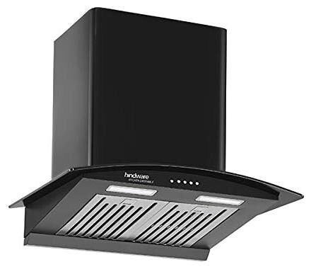 

Hindware Wall Mounted Auto Clean 90 cm 1100 m3 h Black Chimney ( Victoria 90 )