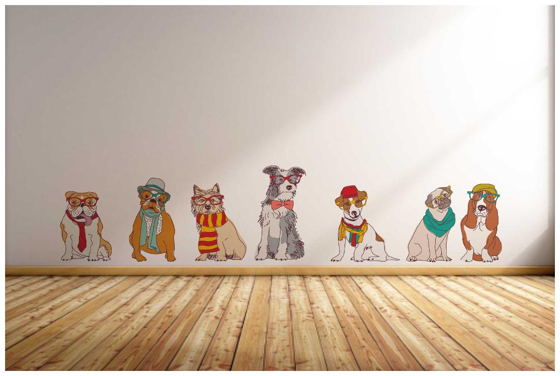 

Hipster Dog Family Wall Decal Sticker