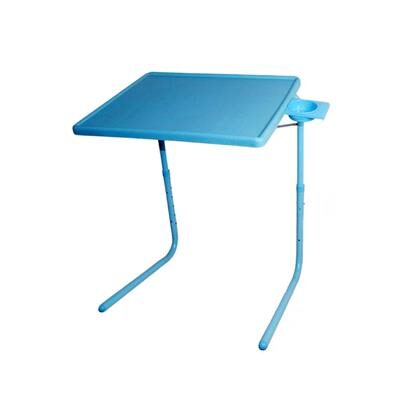 

Hlp Blue Table Mate Ii 2 Folding Portable Adjustable Table With Cup Holder