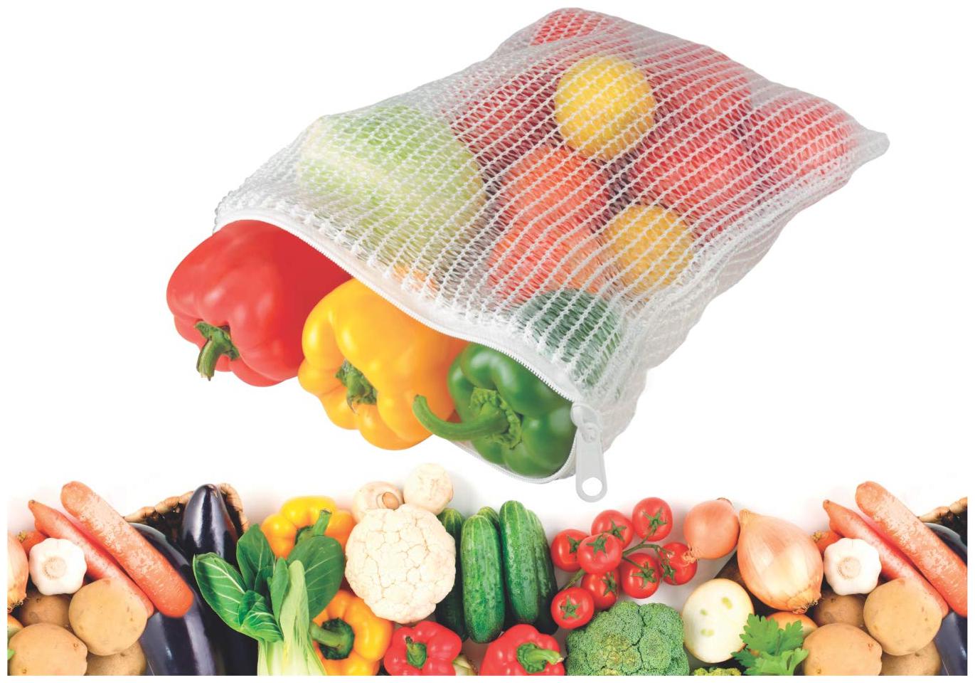 

HM Evotek Vegetables Fruits Fridge Storage Washable Zip Bags pack of 4