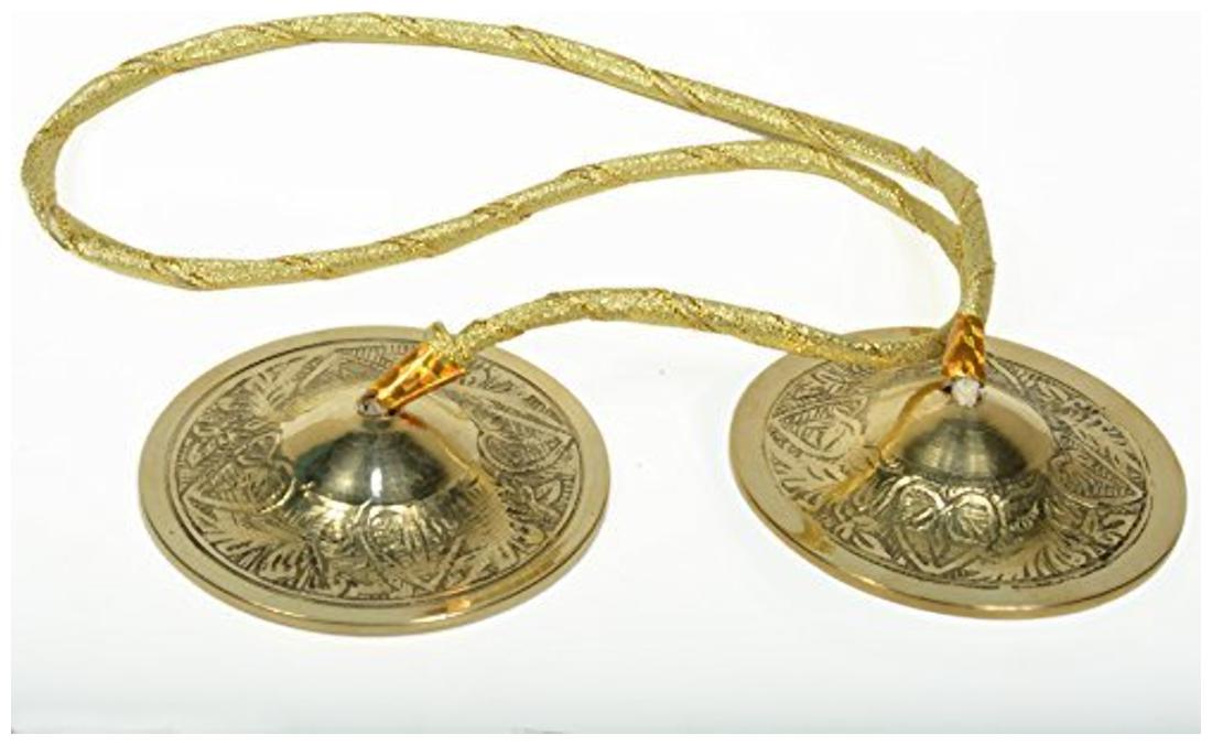 

Holy Krishna Manjeera Indian Percussion Instrument Hand Cymbals for Hindu Bhajans LAXMI ATM