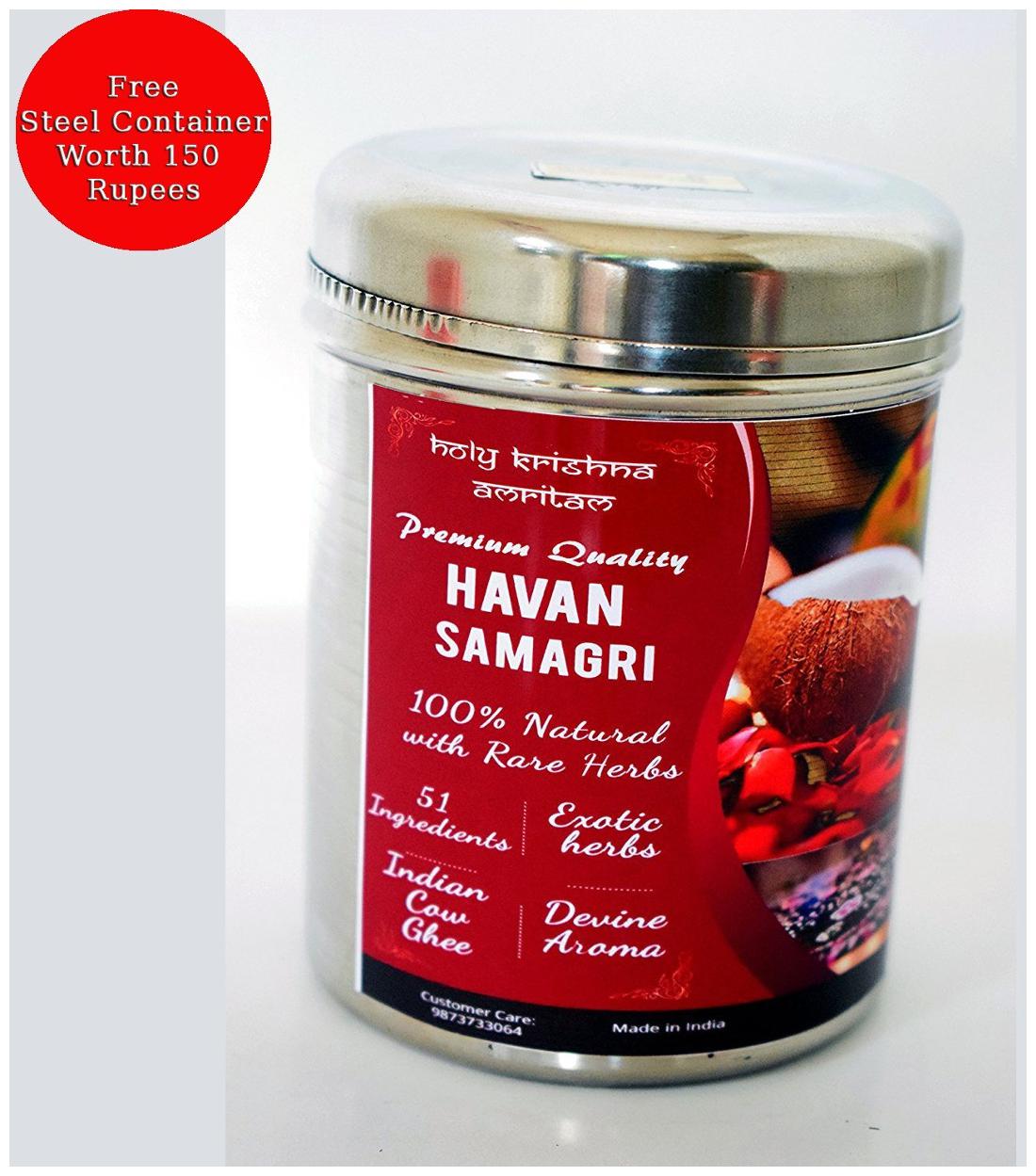 

Holy Krishna s - Premium 51 Herbs Havan Samagri 250 Gram