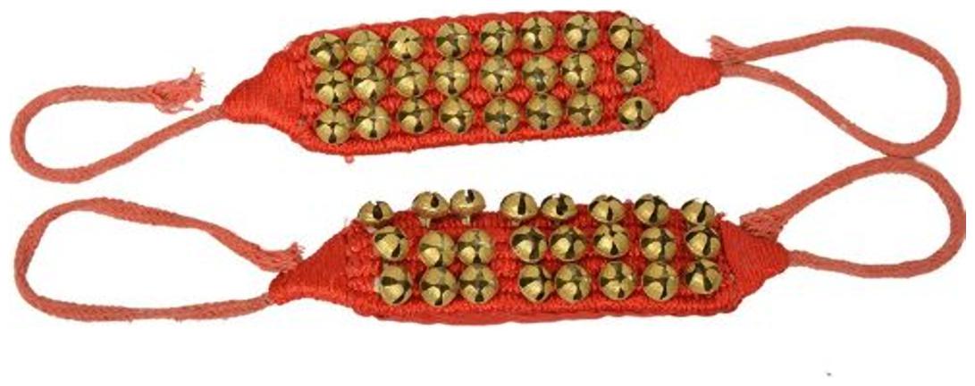

Holy Krishna Ghungroo 3 Line Professional Red Soft Velvet for Kathak - Bharatnatyam