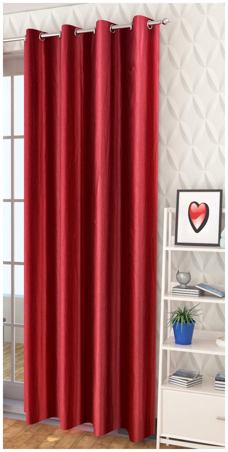 

HOMA DORN Polyester Window Blackout Maroon Regular Curtain ( Eyelet Closure Solid )