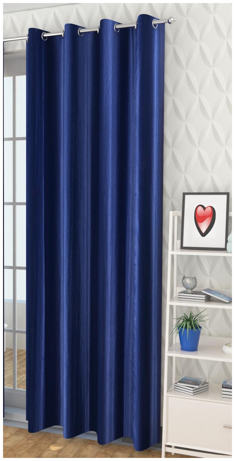 

HOMA DORN Polyester Long Door Blackout Blue Regular Curtain ( Eyelet Closure Solid )