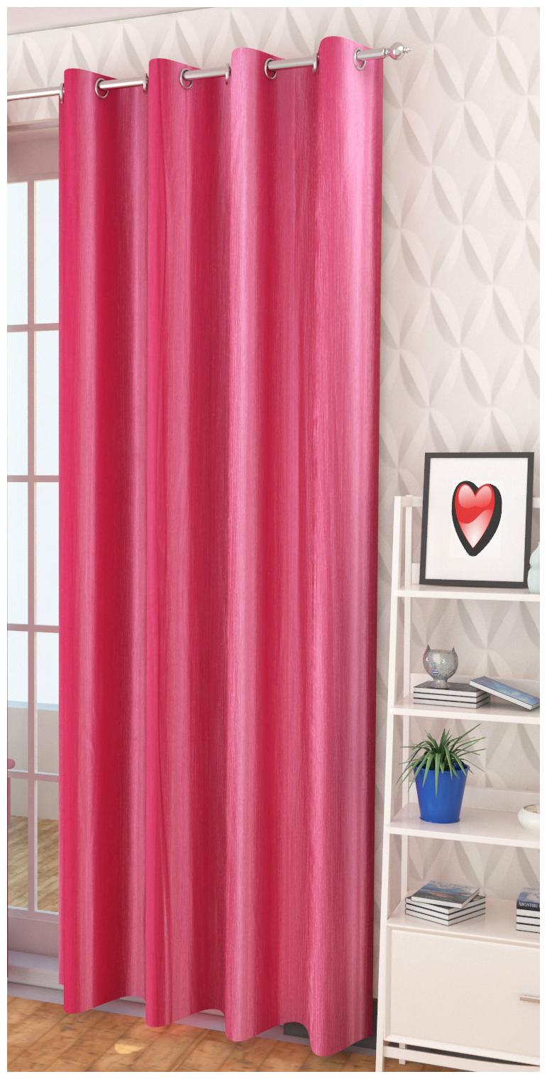 

HOMA DORN Polyester Door Blackout Pink Regular Curtain ( Eyelet Closure Solid )